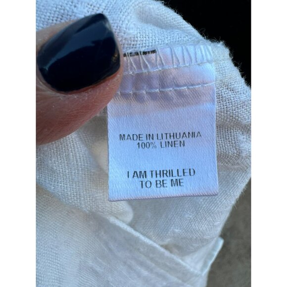 Flax Poetry Pullover Cowl Neck 100% Linen Lagenlook Top Minimalist Off White 6 - Picture 6 of 10